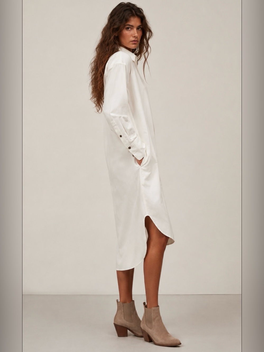 NWT Madewell Corduroy Long Sleeve Midi Shirtdress - Picture 3 of 13